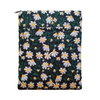 Daisy Charm Embroidered Book Sleeve with Zipper - Black