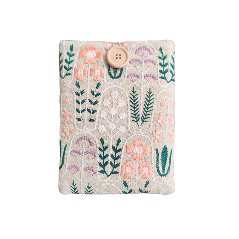 Pastel Garden Embroidered Kindle Sleeve