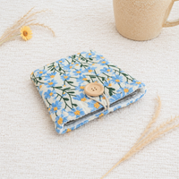 Embroidered Kindle Sleeve, Padded E-Reader Cover – Blue Daisy