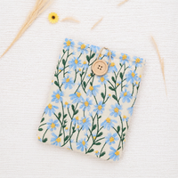 Embroidered Kindle Sleeve, Padded E-Reader Cover – Blue Daisy