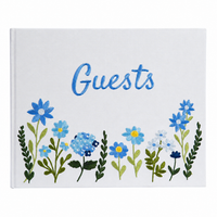 Embroidered Floral Guestbook – Blue Floral