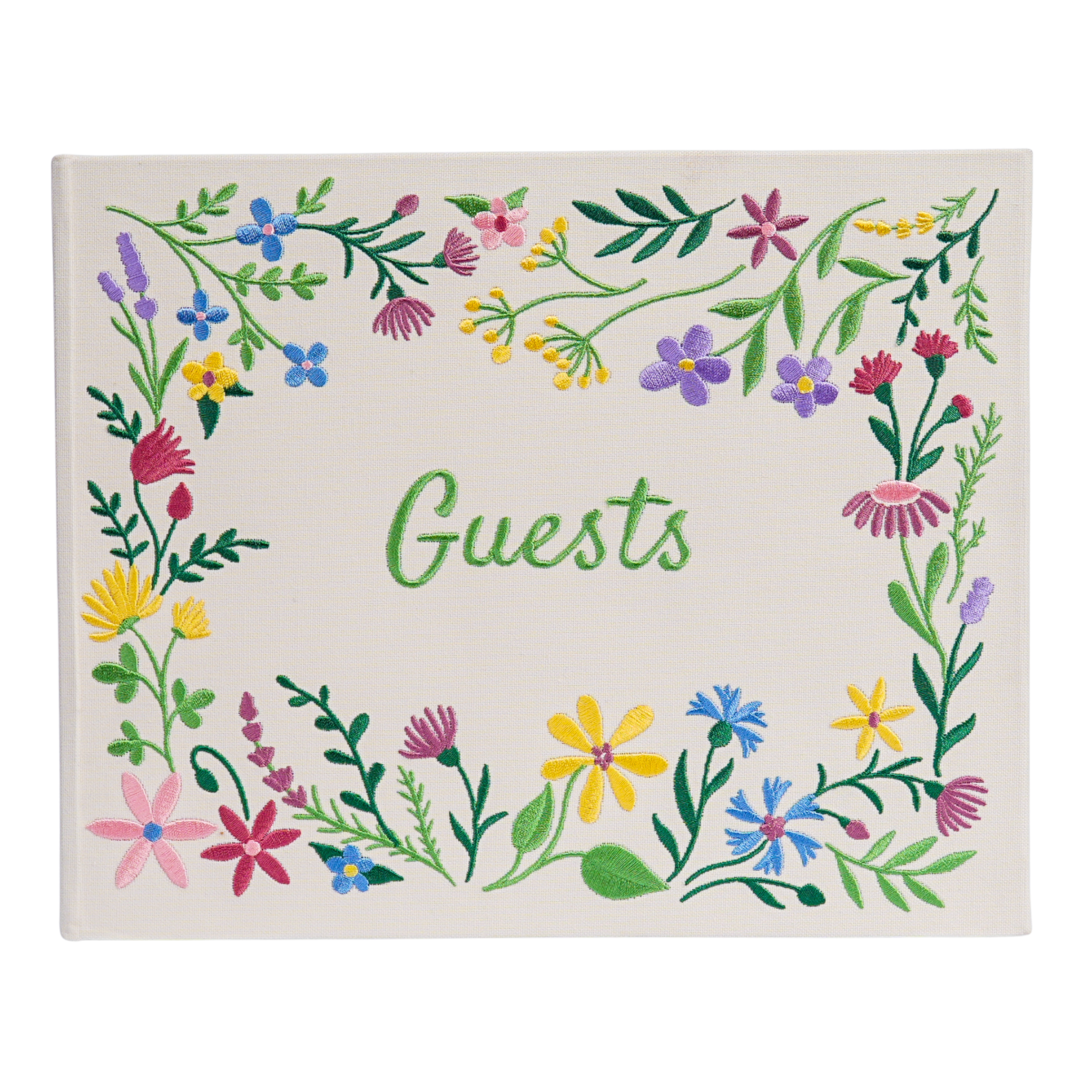 Embroidered Floral Guestbook – Wildflower Garden