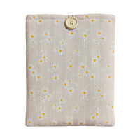 Daisy Blossom Floral Book Sleeve - Beige