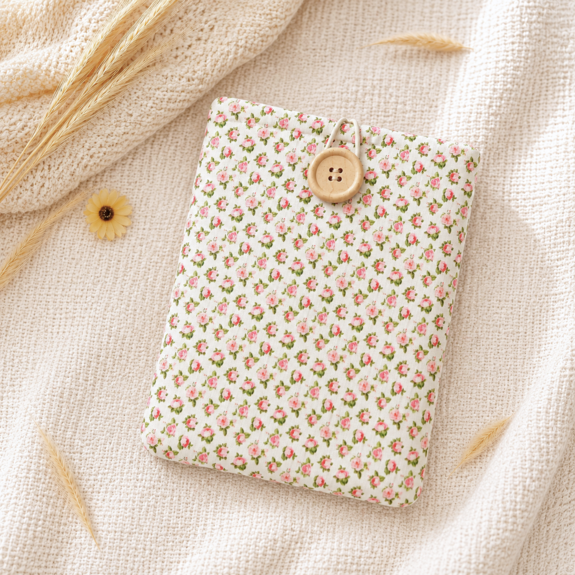 Pink Roses Kindle Sleeve, Padded E-Reader Cover