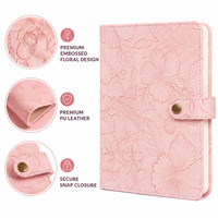 Embossed Floral Leather Notebook Journal – Blush Pink