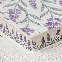 Botanical Leather Notebook Journal – Lavender with Printed Edges
