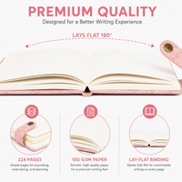 Embossed Floral Leather Notebook Journal – Blush Pink