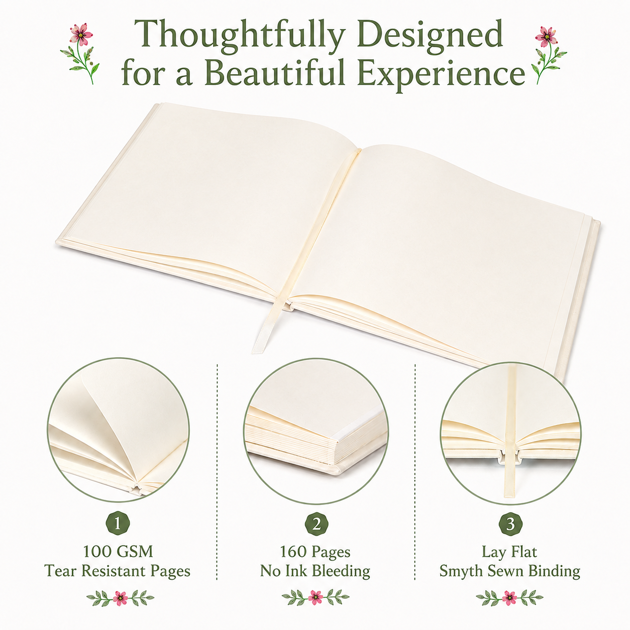 Embroidered Floral Guestbook – Wildflower Garden