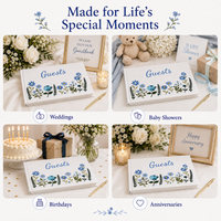 Embroidered Floral Guestbook – Blue Floral