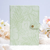 Embossed Floral Leather Notebook Journal – Sage Green