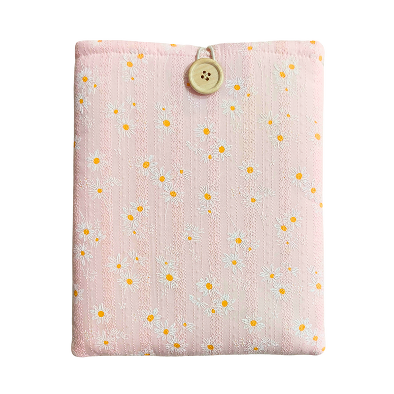 Daisy Blossom Floral Book Sleeve - Pink