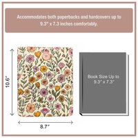 Soft Florals Book Sleeve, Padded Book Cover