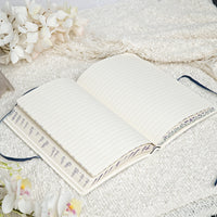 Botanical Leather Notebook Journal – Lavender with Printed Edges