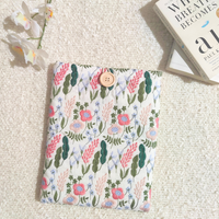 Embroidered Book Sleeve, Fabric Book Cover – Lavender Garden