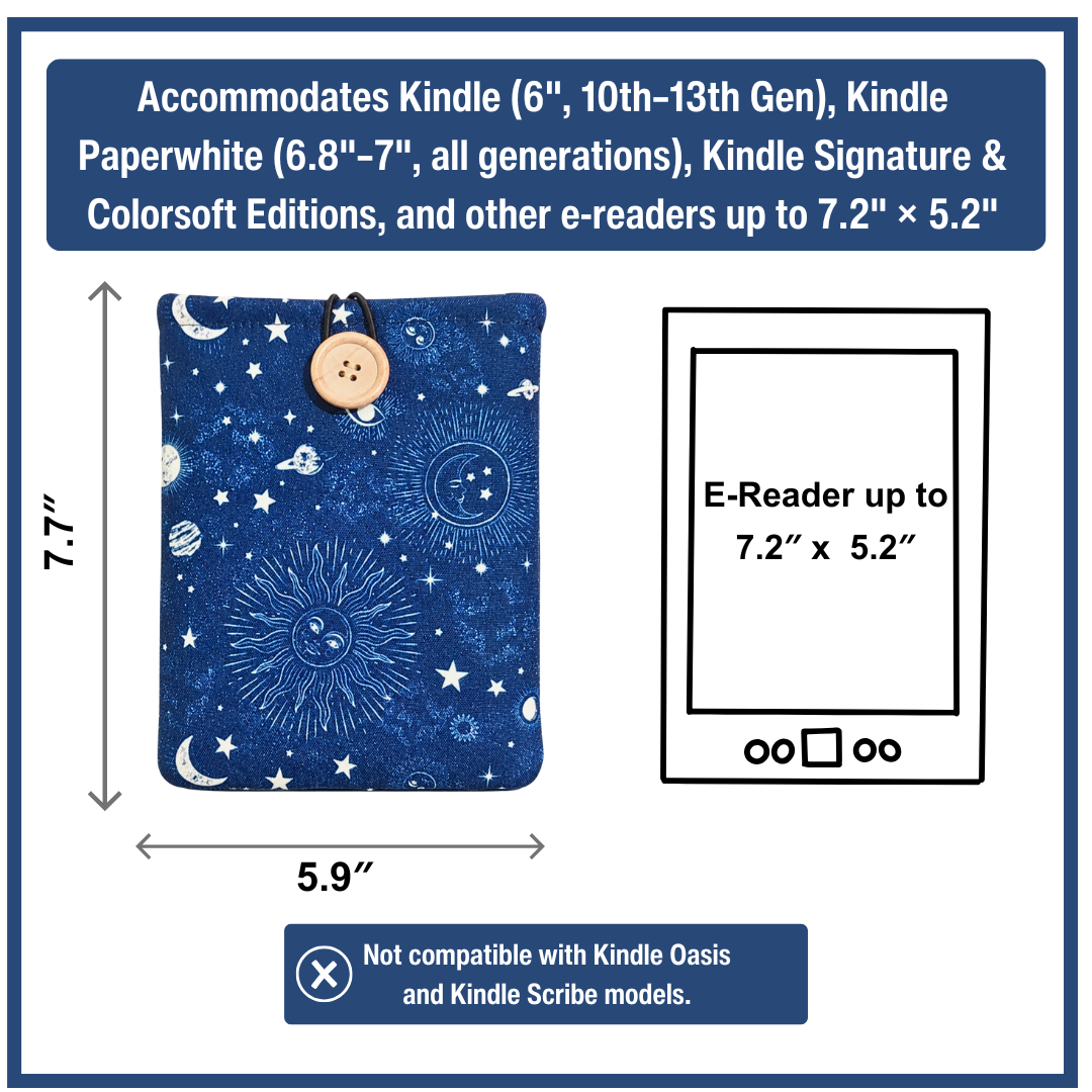Celestial Kindle Sleeve, Padded E-Reader Cover