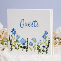 Embroidered Floral Guestbook – Blue Floral