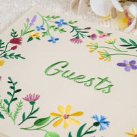 Embroidered Floral Guestbook – Wildflower Garden