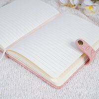 Embossed Floral Leather Notebook Journal – Blush Pink