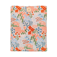 Floral Meadow Embroidered Padded Book Sleeve - Beige