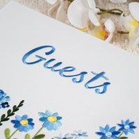 Embroidered Floral Guestbook – Blue Floral