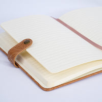 Embossed Floral Leather Notebook Journal – Brown
