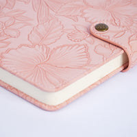 Embossed Floral Leather Notebook Journal – Blush Pink