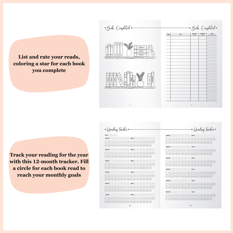 Blossom Delight Reading Journal Books Tracker