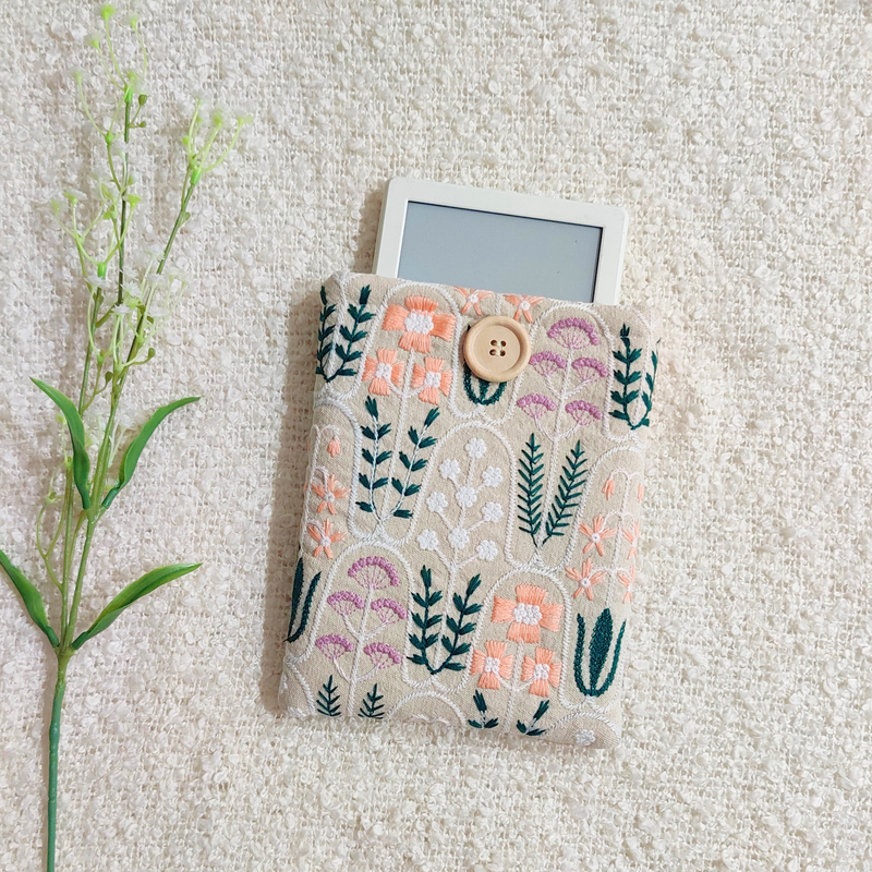 Pastel Garden Embroidered Kindle Sleeve