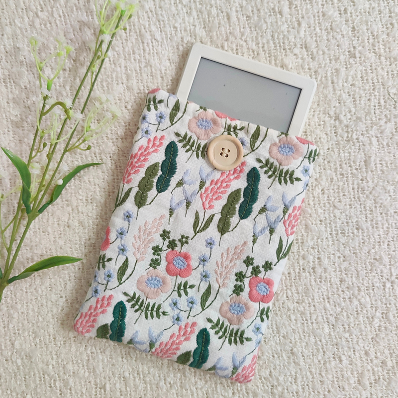 Lavender Garden Embroidered Kindle Sleeve