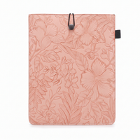 Embossed Floral PU Leather Book Sleeve – Blush Pink