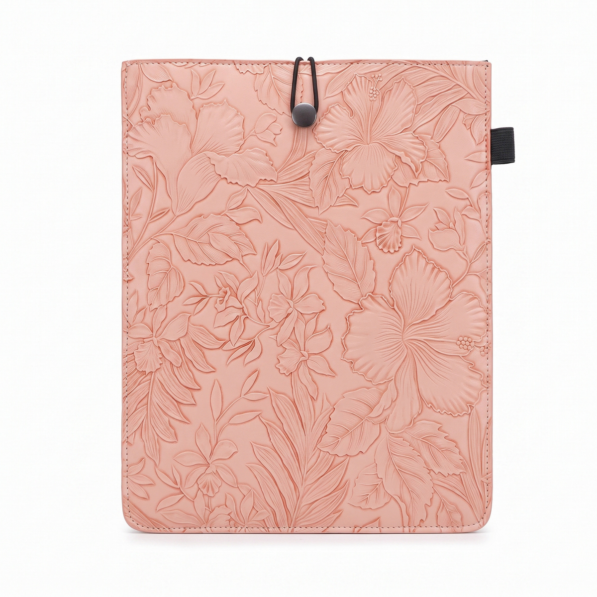 Embossed Floral PU Leather Book Sleeve – Blush Pink