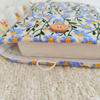 Daisy Charm Embroidered Book Sleeve - Blue