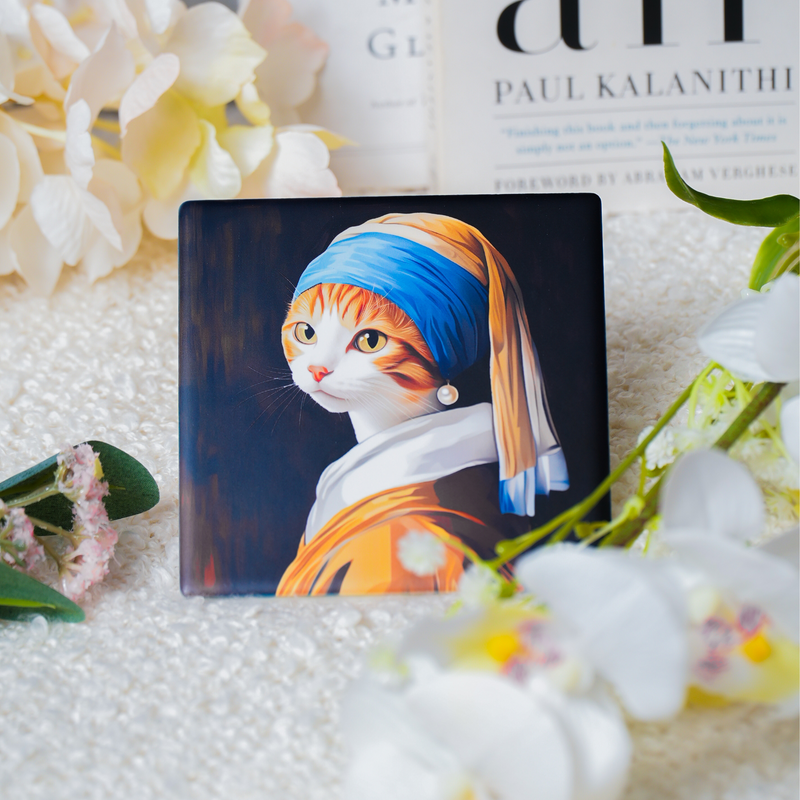 Gallery Cats Ceramic Coaster Set – Art-Inspired Cat Designs (Set of 4)