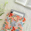 Floral Meadow Embroidered Padded Book Sleeve - Beige