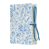Botanical Leather Notebook Journal – Blue Floral Design with Printed Edges